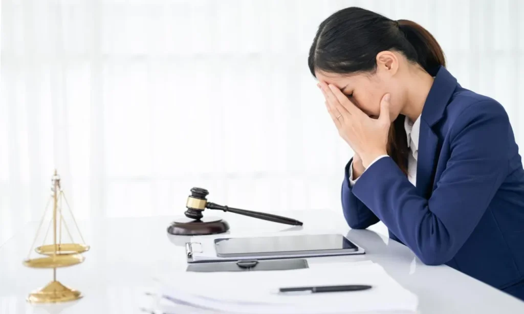 Criminal appeals lawyer reviewing court documents for justice